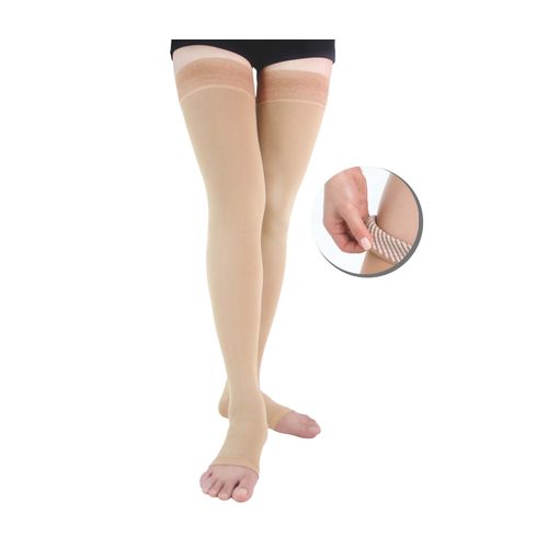 Above Knee Compression Stockings Beige