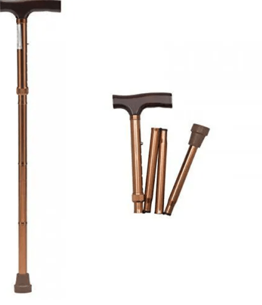 Bib Foldable Walking Cane/Stick Brown