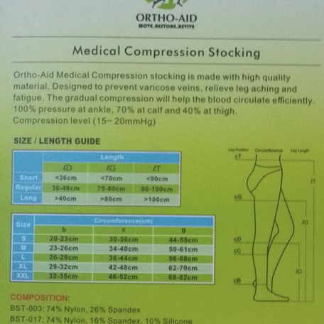 Bib Above Knee TED/Anti Embolism Compression Stockings