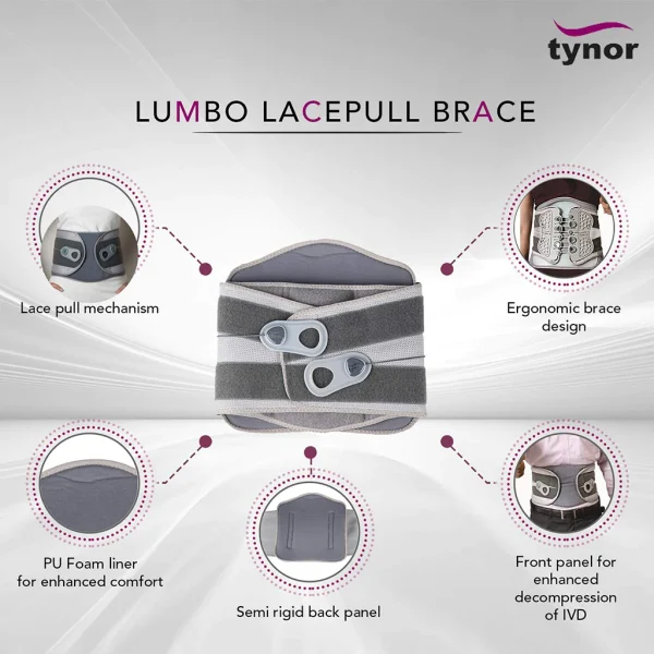 Tyn Orthopedic Lumbo Lacepull Brace Special Size For Back Pain,Sciatica,Disc Bulge,Disc Herniation