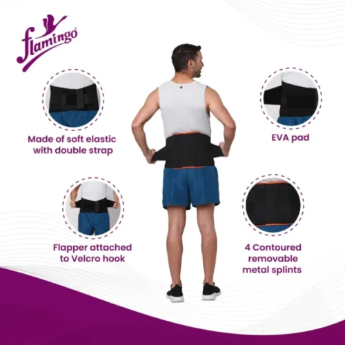 Flam Orthopedic Contoured LS Support Black For Back Pain, Sciatica,Disc Bulge,Herniated Disc